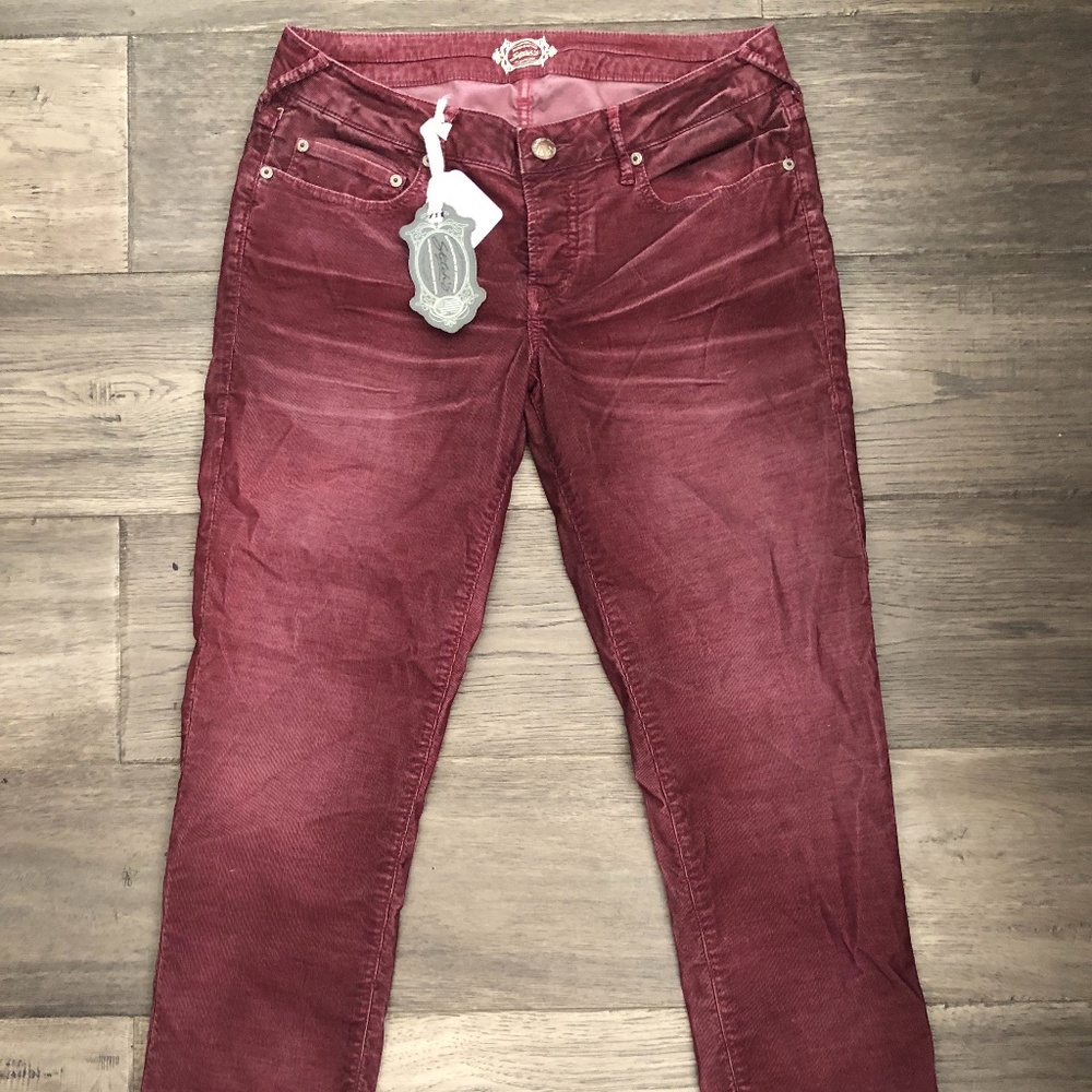 Stitch's Corduroy Straight Leg Jeans Muberry Red